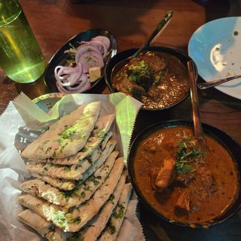 Bombay Spice II - Butter chicken and curry goats  and garlic naan - Indian Near Me - Edison, New Jersey