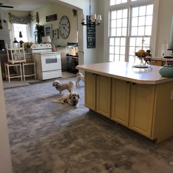 DustSharkz Dust Free Tile Removal - Finished dining room/kitchen, after all the grinding. - Flooring Near Me - Mesa, Arizona DustSharkz Dust Free Tile Removal - Finished dining room/kitchen, after all the grinding. - Flooring Near Me - Mesa, Arizona