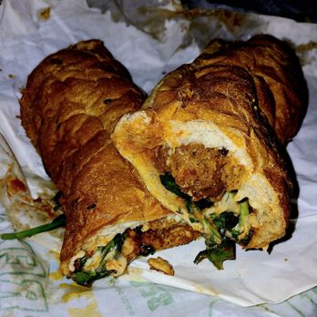 Subway - Meatball parmasean hero with spinach and pickles . - Fast Food Near Me - Brooklyn, New York