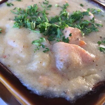 Walking Man Brewing - Salmon chowder close-up - Breweries Near Me - Stevenson, Washington Walking Man Brewing - Salmon chowder close-up - Breweries Near Me - Stevenson, Washington