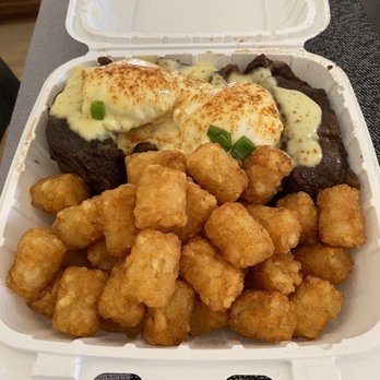 Button Up Cafe - Korean Braised Short Rib Eggs Benny (to go) - Breakfast & Brunch Near Me - Pearl City, Hawaii Button Up Cafe - Korean Braised Short Rib Eggs Benny (to go) - Breakfast & Brunch Near Me - Pearl City, Hawaii