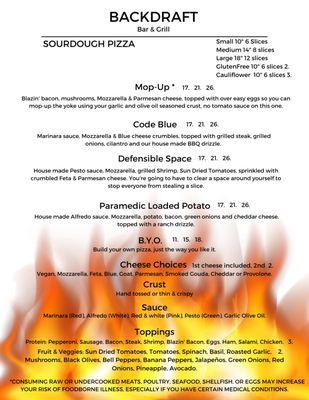 Menu photo 8 Backdraft Bar & Grill Bonsall, CA