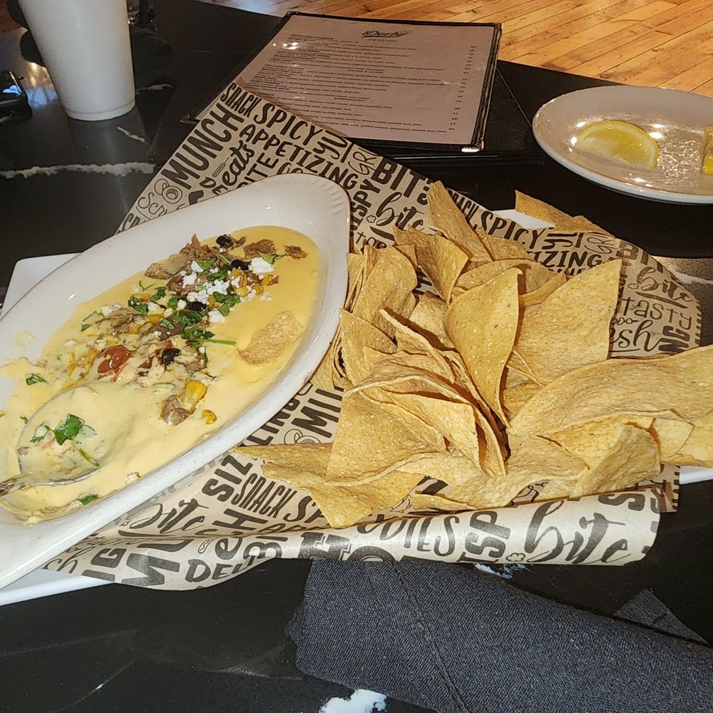 Derby - Houston - Brisket queso and chips - Southern Near Me - Houston, Texas Derby - Houston - Brisket queso and chips - Southern Near Me - Houston, Texas