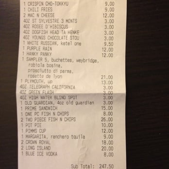 SideDoor - total bill for 14 people - British Near Me - Corona del Mar, California SideDoor - total bill for 14 people - British Near Me - Corona del Mar, California