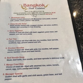 Bangkok Thai Cuisine - Lunch menu - Thai Near Me - Lewes, Delaware