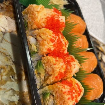 Sushi Circle - Crazy Salmon Roll and Tiger Roll (I think). - Sushi Bars Near Me - Washington Township, New Jersey