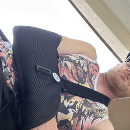 Arm in sling / bad shoulder