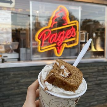 Page's - a hand holding a cup of ice cream - Ice Cream & Frozen Yogurt Near Me - Pittsburgh, Pennsylvania