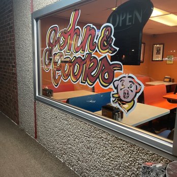 John & Cook's Real Pit Bbq - reflection in the window - Barbeque Near Me - Lawton, Oklahoma