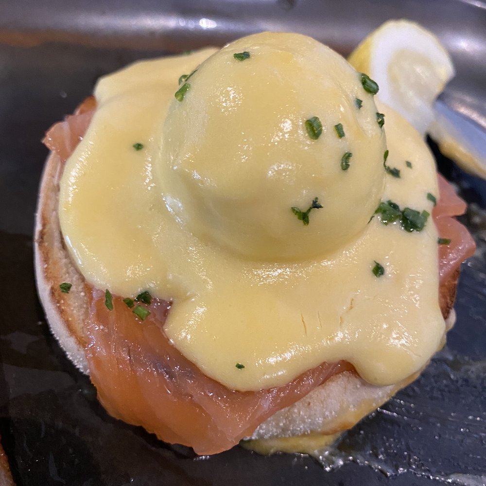 Pilots Bar & Kitchen - Eggs Royale... the eggs were perfectly poached. - Bars Near Me - Hounslow, XGL Pilots Bar & Kitchen - Eggs Royale... the eggs were perfectly poached. - Bars Near Me - Hounslow, XGL