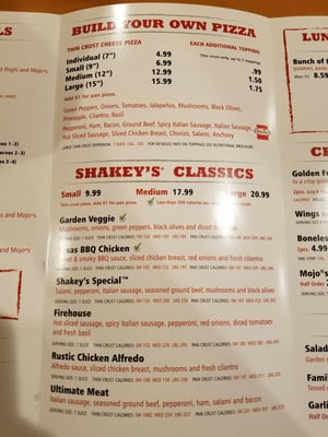 Menu photo 5 Shakey's Pizza Parlor Brea, CA Menu photo 5 Shakey's Pizza Parlor Brea, CA