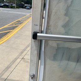 the super dirty door I dared go thru on the way out to snap a pic for your entertainment