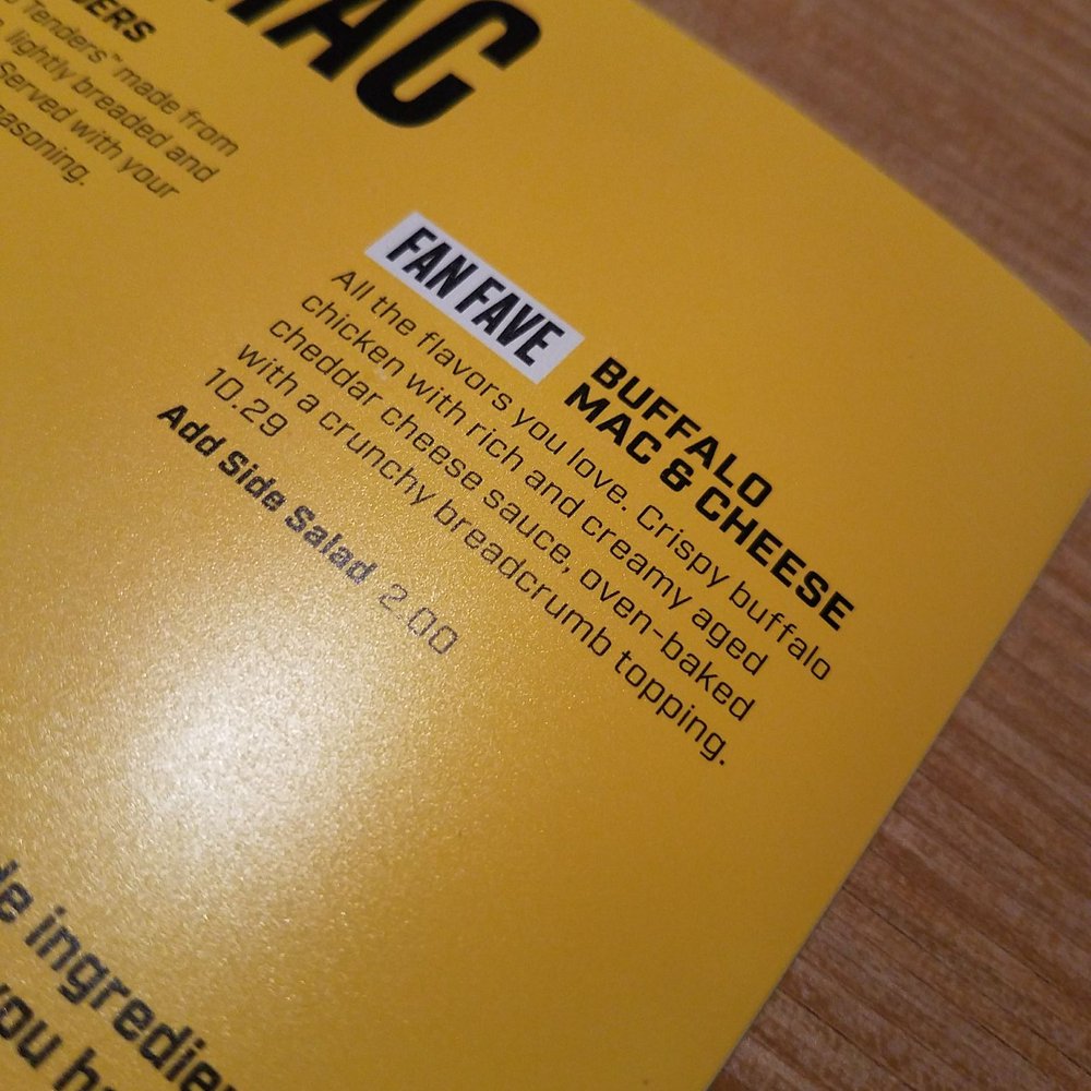 Buffalo Wild Wings - Buffalo Mac and cheese. Is it good? I may have to try it out next time. I am craving Buffalo wings. - Chicken Wings Near Me - Onalaska, Wisconsin Buffalo Wild Wings - Buffalo Mac and cheese. Is it good? I may have to try it out next time. I am craving Buffalo wings. - Chicken Wings Near Me - Onalaska, Wisconsin