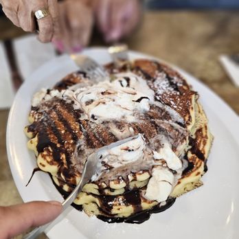 Monkey Business Cafe - Chocolate Chip pancakes are the order to get ! We dived in - Sandwiches Near Me - Fullerton, California Monkey Business Cafe - Chocolate Chip pancakes are the order to get ! We dived in - Sandwiches Near Me - Fullerton, California