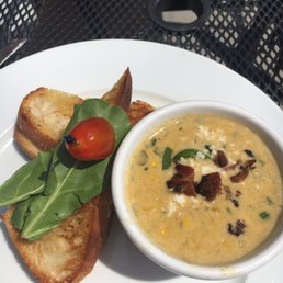 Grilled cheese with street corn chowder Grilled cheese with street corn chowder