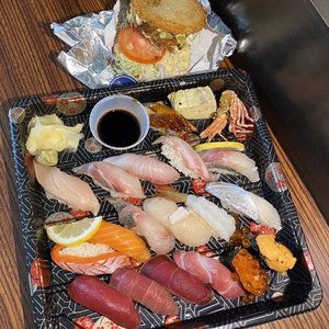 Photo of Shiro's - Seattle, WA, United States. $75 19pc Chef's Omakase Nigiri and Crispy Rice Burger - Shiro's Classic