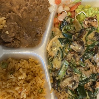Los Patrones Mexican Grill - Poblano chicken with rice and beans. - Mexican Near Me - Burton, Texas Los Patrones Mexican Grill - Poblano chicken with rice and beans. - Mexican Near Me - Burton, Texas