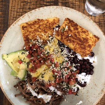 First Watch - Carnitas bowl with cornbread - Breakfast & Brunch Near Me - Sarasota, Florida First Watch - Carnitas bowl with cornbread - Breakfast & Brunch Near Me - Sarasota, Florida