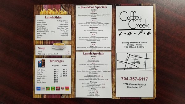 Menu photo 1 Coffey Creek Cafe Charlotte, NC Menu photo 1 Coffey Creek Cafe Charlotte, NC