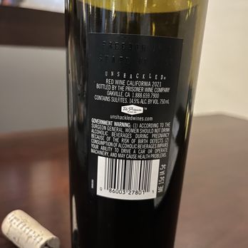 Sullivans Metropolitan Grill - Unshackled Red Blend - New American Near Me - Anderson, South Carolina