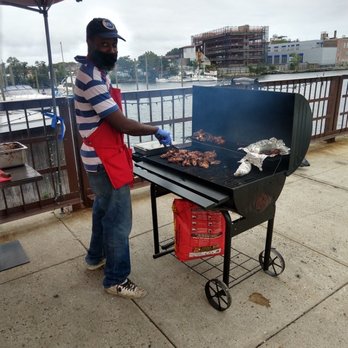 Brooklyn Fro-Yo - Mr Fitzroy serving up some of the best jerk chicken,fish and corn on the cob on this side of town. - Ice Cream & Frozen Yogurt Near Me - Brooklyn, New York