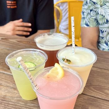 PHS Pop Up Garden - Strawberry water ice, Piña colada, Beer and Cucumber Cooler (anti-clockwise) - Beer Gardens Near Me - Philadelphia, Pennsylvania PHS Pop Up Garden - Strawberry water ice, Piña colada, Beer and Cucumber Cooler (anti-clockwise) - Beer Gardens Near Me - Philadelphia, Pennsylvania