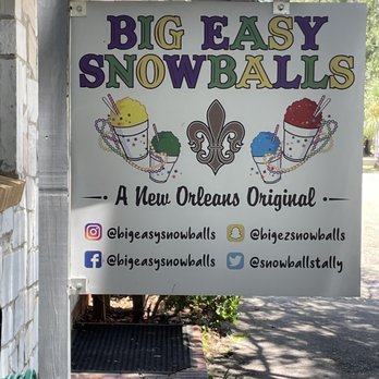 Big Easy Snowballs - a sign for a new orleans original - Ice Cream & Frozen Yogurt Near Me - Tallahassee, Florida Big Easy Snowballs - a sign for a new orleans original - Ice Cream & Frozen Yogurt Near Me - Tallahassee, Florida