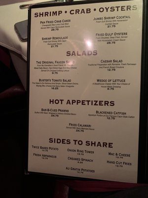 Menu photo 7 Jimmy Kelly's Steakhouse Nashville, TN Menu photo 7 Jimmy Kelly's Steakhouse Nashville, TN