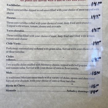 Mi Rancho Restaurant - the menu and prices - Seafood Near Me - Pajaro, California