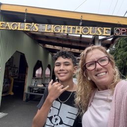 My son and I in front of the sign! My son and I in front of the sign!