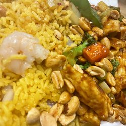 Top's China - Shrimp Fried Riceand Kung Po Chicken