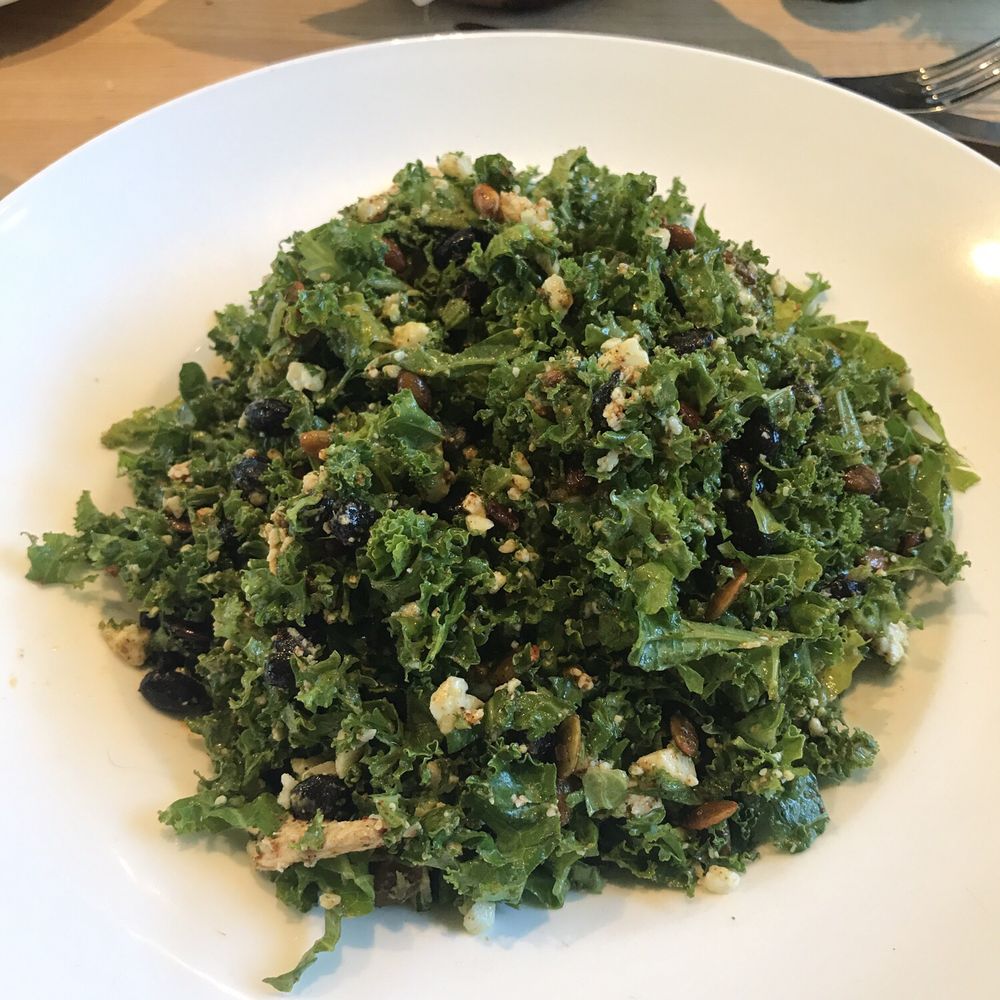 Vinaigrette - La Pepita - Kale, Chicken, Black Beans, Cojita Cheese, Avocado, Crispy Pepitas with a Lemon-Cumin Vinaigrette - Salad Near Me - Austin, Texas Vinaigrette - La Pepita - Kale, Chicken, Black Beans, Cojita Cheese, Avocado, Crispy Pepitas with a Lemon-Cumin Vinaigrette - Salad Near Me - Austin, Texas