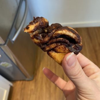 Babka ATX - Side of dark chocolate mini babka (half, I took a bite) SO GOOD - Patisserie/Cake Shop Near Me
