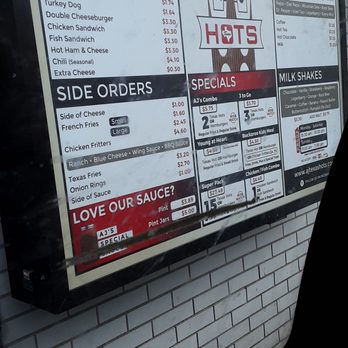 A J Texas Hots - The AJ menu - Fast Food Near Me - Jamestown, New York A J Texas Hots - The AJ menu - Fast Food Near Me - Jamestown, New York
