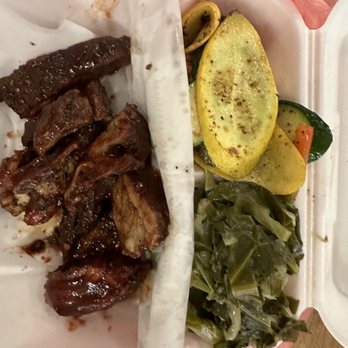 Gram's Mission BBQ - Rib tips, collard greens and grilled veggies. - Soul Food Near Me - Riverside, California Gram's Mission BBQ - Rib tips, collard greens and grilled veggies. - Soul Food Near Me - Riverside, California