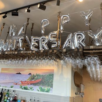 Lanikai Brewing - Anniversary decorations going up! - Brewpubs Near Me - Kailua, Hawaii
