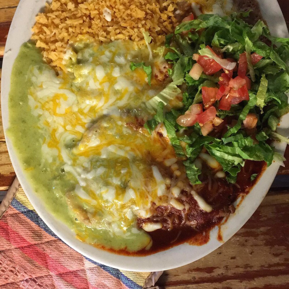 This is the #22 aka the Mexican plate. It's one enchilada, relleno, and tamale smothered in an amazing tasting red and green sauce!!! This is the #22 aka the Mexican plate. It's one enchilada, relleno, and tamale smothered in an amazing tasting red and green sauce!!!