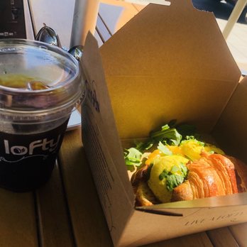 Lofty Coffee - Breakfast sandwich, recommendation from barista to substitute ham with avocado - Desserts Near Me - Encinitas, California