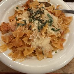 The bowtie pasta delicious it came with vodka sauce highly recommend The bowtie pasta delicious it came with vodka sauce highly recommend