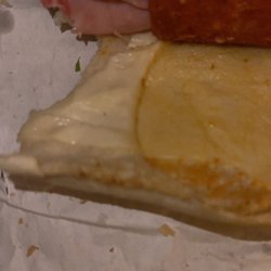 The cheese that's obviously heated and melted