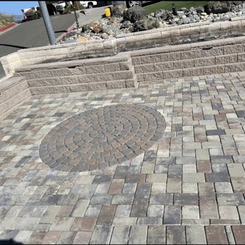Ocean View Landscape - a circular brick patio - Landscaping Near Me - Orcutt, California Ocean View Landscape - a circular brick patio - Landscaping Near Me - Orcutt, California