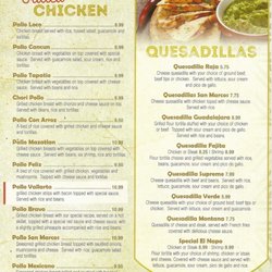 San Marcos Mexican Restaurant - Menu