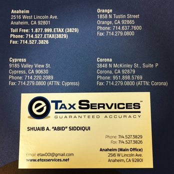 eTax Services - Tax Services Near Me - Anaheim, California