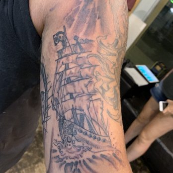 Kustom Kulture Tattoo Studio - Pirate ship - Tattoo Near Me - Reseda, California Kustom Kulture Tattoo Studio - Pirate ship - Tattoo Near Me - Reseda, California