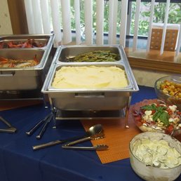 Chicken Vesuvio, sausage and peppers, garlic mashed potatoes, grilled asparagus and caprese salad