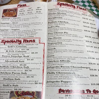 Menu photo 2 Sofia's Pizzeria San Antonio, TX Menu photo 2 Sofia's Pizzeria San Antonio, TX