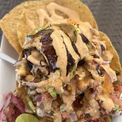 La Chalupa Mariscos - Shrimp ceviche tostada