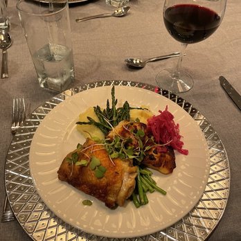 Chef Bruno Wu - Chicken, grouper, wasabi potatoes, asparagus - Personal Chefs Near Me