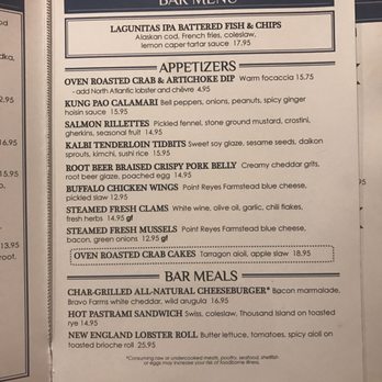 Skates On The Bay - Bar menu - Seafood Near Me - Berkeley, California