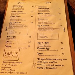 Food menu Food menu